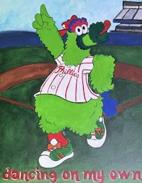 a painting of a philadelphia eagles baseball player