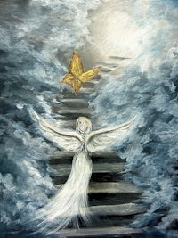 angel and butterfly painting - angel and butterfly fine art print